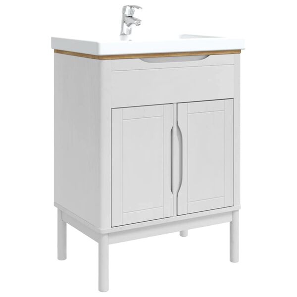 vidaXL Mueble de lavabo para ba&ntilde;o con estante FLORO 60 x 40 x 80 cm