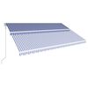 vidaXL Toldo autom&aacute;tico retr&aacute;ctil azul y blanco 500x300 cm