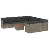 vidaXL Set de sof&aacute;s de jard&iacute;n 12 pzas con cojines rat&aacute;n sint&eacute;tico gris