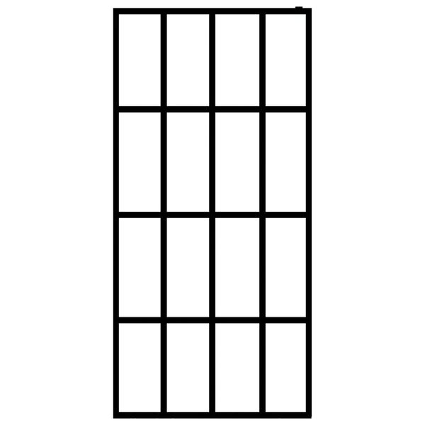 vidaXL Mampara ducha con estante vidrio ESG y aluminio negro 80x195 cm