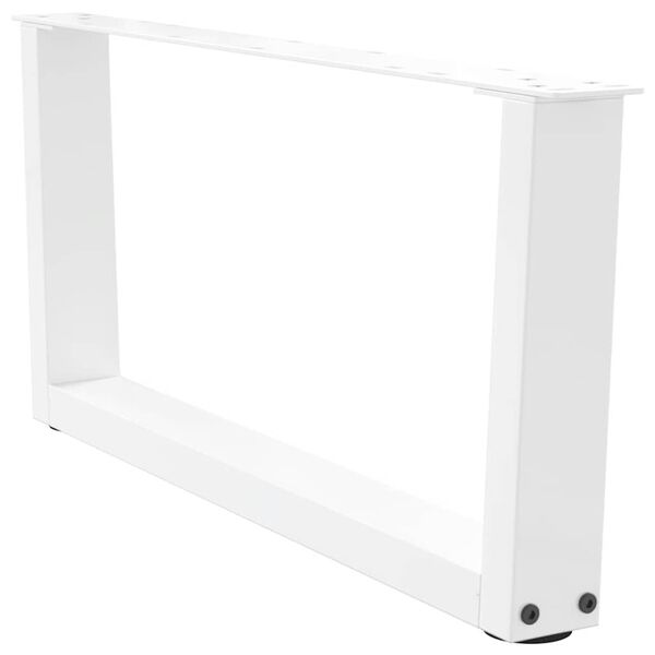 vidaXL Patas para mesa de centro en forma de V (2 unidades), color blanco, 70 x (30-31,3) cm, acero
