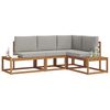 vidaXL Conjunto de sof&aacute;s de exterior 4 Pieza Gris Natural y Claro