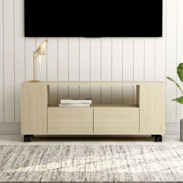 vidaXL Mueble para TV madera contrachapada roble Sonoma 120x35x48 cm