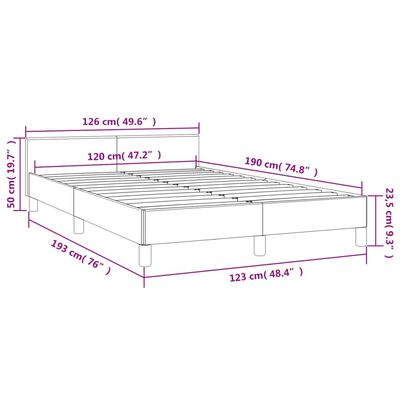 vidaXL Estructura de cama con cabecero tela negro 120x190 cm