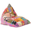 vidaXL Sill&oacute;n puf de tela patchwork multicolor