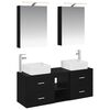 vidaXL Juego de muebles de ba&ntilde;o 5 uds. Roble Negro