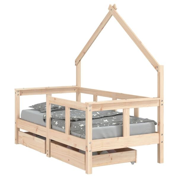 vidaXL Estructura de cama para ni&ntilde;os con cajones madera pino 70x140 cm