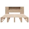 vidaXL Cama con estanter&iacute;a sin colch&oacute;n madera maciza 140x200 cm