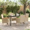 vidaXL Conjunto de Comedor de Jardín 5 pcs Beige ratán sintético