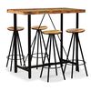 vidaXL Set de muebles de bar 5 piezas madera maciza reciclada
