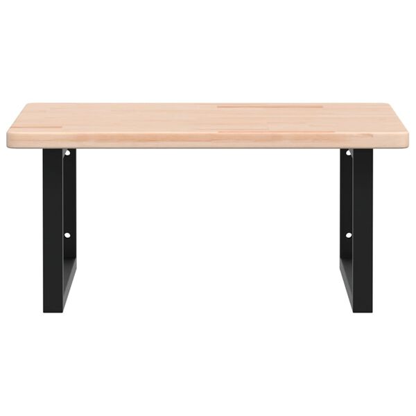 vidaXL Estante de lavabo de pared de acero y madera maciza de roble