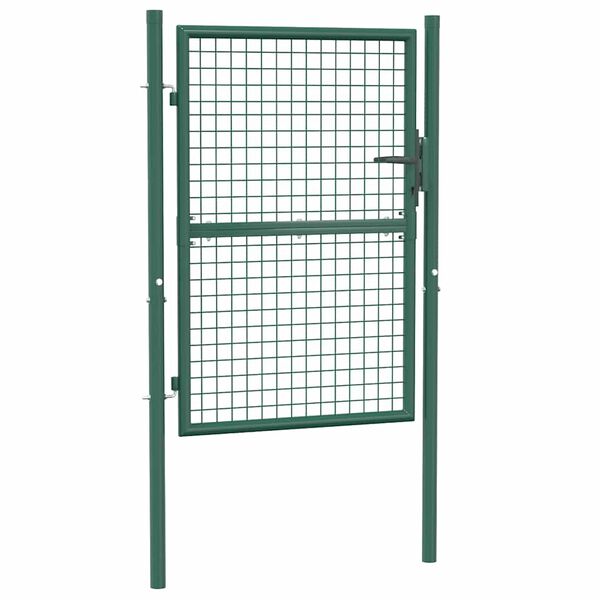 vidaXL Puerta de valla de acero 100 x 125 cm verde