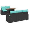 vidaXL Conjunto de sof&aacute; de jard&iacute;n 6 uds. Negro Polirat&aacute;n