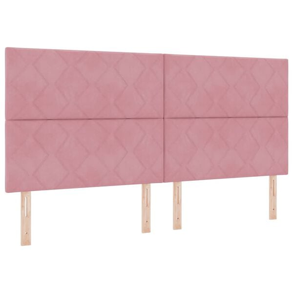 vidaXL Cama tipo Box Spring con colch&oacute;n Rosa 200 x 200 cm Poli&eacute;ster