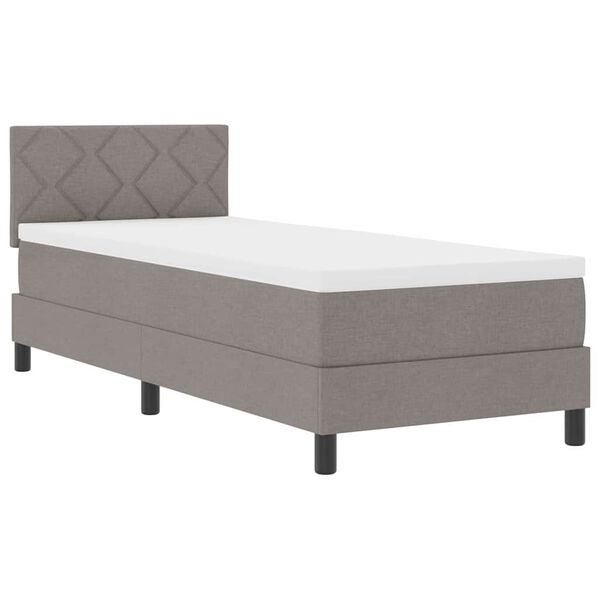 vidaXL Cama tipo Box Spring con colch&oacute;n Taup&eacute; 80 x 200 cm tela