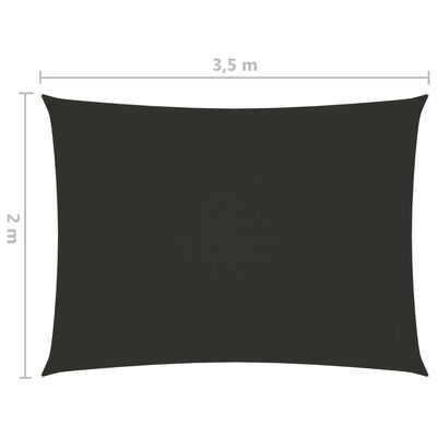 vidaXL Toldo de vela rectangular tela Oxford gris antracita 2x3,5 m