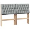 vidaXL Cabecero tapizado Gris Claro 150 cm Madera de pino macizo