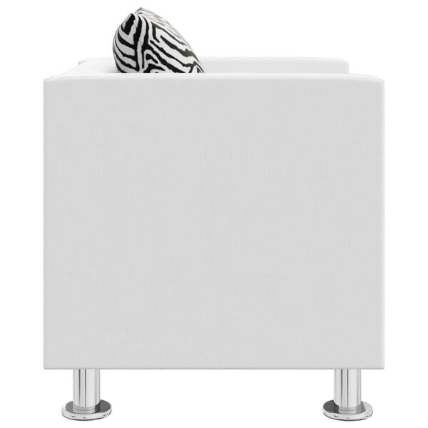 vidaXL Sill&oacute;n de cuero sint&eacute;tico blanco