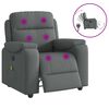 vidaXL Sill&oacute;n reclinable de masaje con tapicer&iacute;a gris oscuro