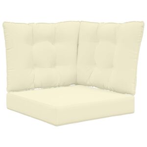 vidaXL Coj&iacute;n para sof&aacute; de exterior 3 pcs Crema Poli&eacute;ster