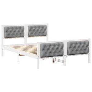 vidaXL Estructura de cama con cabecera Gris Claro 140 x 190 cm