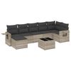 vidaXL Set de sof&aacute;s de jard&iacute;n 8 pzas y cojines rat&aacute;n sint&eacute;tico gris