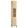 vidaXL Armario de ba&ntilde;o madera contrachapada roble Sonoma 30x30x190 cm