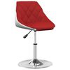 vidaXL Silla comedor giratoria 2 uds cuero sint&eacute;tico rojo vino blanco