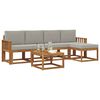 vidaXL Conjunto de sof&aacute;s de exterior 6 pcs Gris Natural y Claro