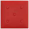 vidaXL Paneles de pared 12 pcs Rojo vino 30 x 30 cm Cuero sint&eacute;tico