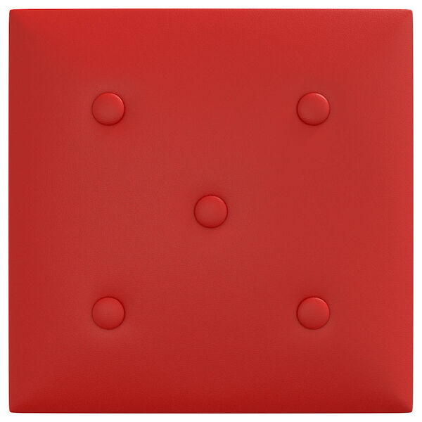 vidaXL Paneles de pared 12 pcs Rojo vino 30 x 30 cm Cuero sint&eacute;tico