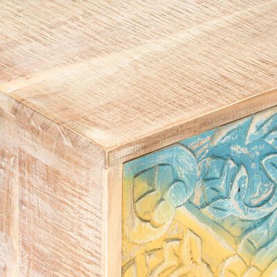 vidaXL Mesita de noche tallada de madera maciza de acacia 40x30x50 cm