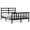 vidaXL Estructura de cama con cabecero madera maciza negro 140x190 cm