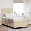 vidaXL Cama tipo Box Spring con colch&oacute;n con LED Crema 90 x 190 cm tela