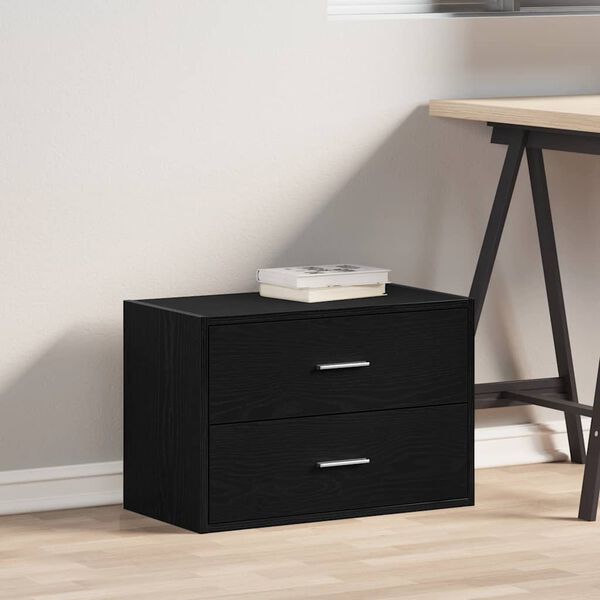 vidaXL Armario con 2 cajones roble negro 60x31x40 cm madera ingeniería