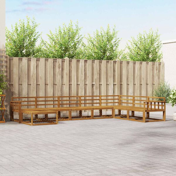 vidaXL Conjunto de sof&aacute;s de exterior 8 pcs Natural