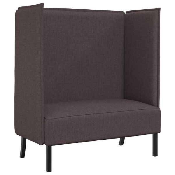 vidaXL Sofa de Espalda Alta 101cm Marr&oacute;n oscuro tela