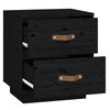 vidaXL Mesita de noche madera maciza de pino negro 40x34x45 cm