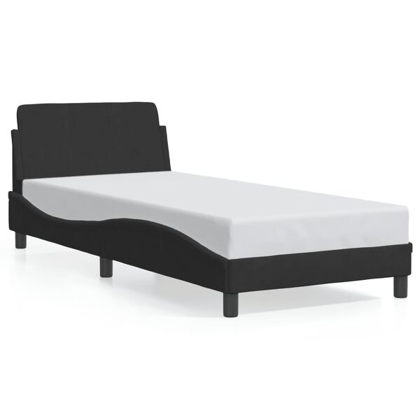 vidaXL Estructura de cama con cabecero Dover terciopelo negro 90x190 cm