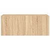 vidaXL Mueble de TV de pared con luces LED roble Sonoma 100x35x41 cm