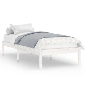 vidaXL Estructura de cama individual peque&ntilde;a sin colch&oacute;n madera blanco