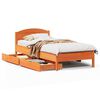 vidaXL Estructura de cama sin colch&oacute;n madera maciza marr&oacute;n 90x190 cm