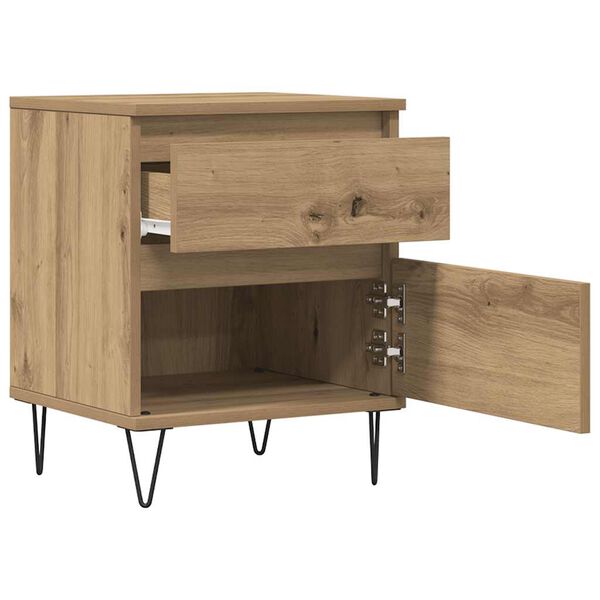 vidaXL Mesitas de noche 2 uds madera roble artisian 40x35x50 cm