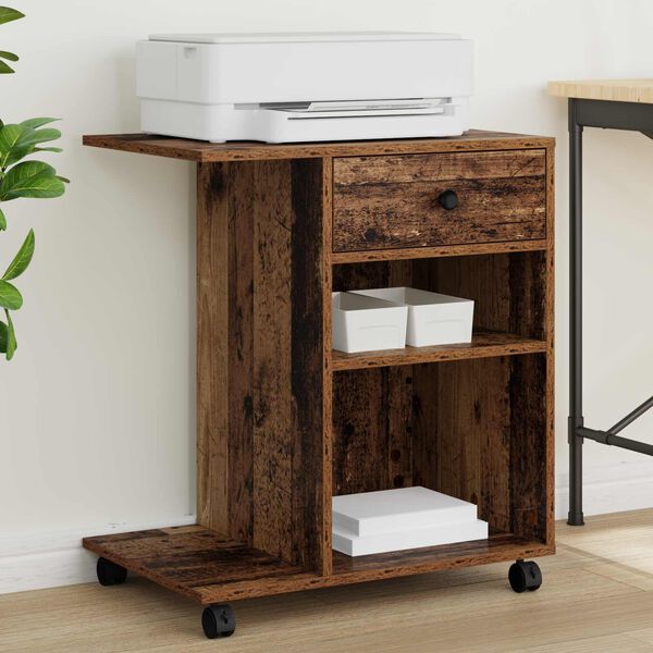 vidaXL Soporte para Impresora con caj&oacute;n Madera vieja 60 x 40 x 68.5 cm