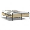vidaXL Estructura cama madera ingenier&iacute;a metal roble Sonoma 160x200 cm