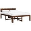 vidaXL Cama doble con cabecero ROSTOCK Marr&oacute;n Oscuro 150 x 200 cm