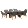 vidaXL Conjunto de Comedor de Jard&iacute;n 9 pcs Gris rat&aacute;n sint&eacute;tico
