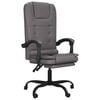 vidaXL Sill&oacute;n de oficina reclinable con masaje, de piel sint&eacute;tica gris