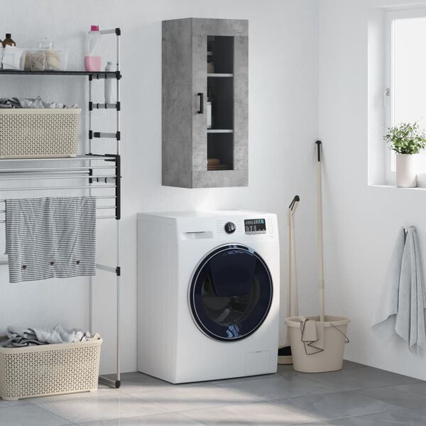 vidaXL Armario de pared gris hormig&oacute;n 34,5x34x90 cm