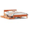 vidaXL Cama sin colch&oacute;n madera maciza de pino marr&oacute;n cera 140x190 cm